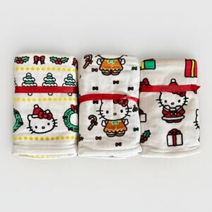 NWT HELLO KITTY Holiday Hand Towels 3 SETS Gingerbread Santa Fair Isle Y2K 6PK